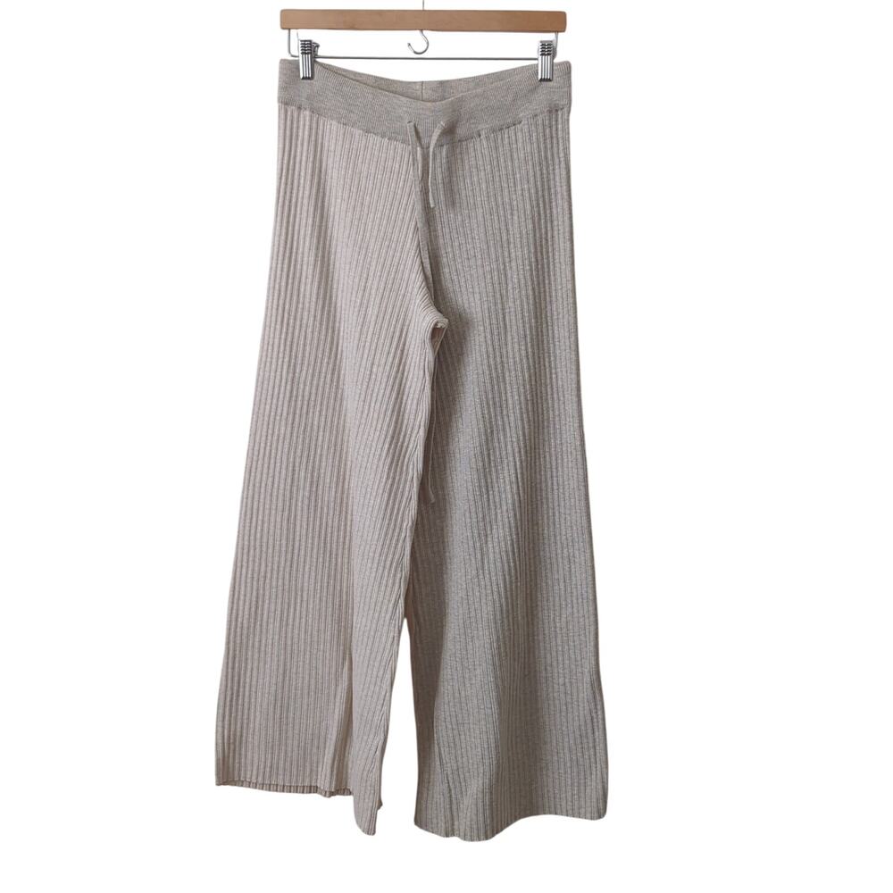Whiteroom & Cactus Womens Loungewear Pants Large Cream Heavyweight Ribbed Luxury